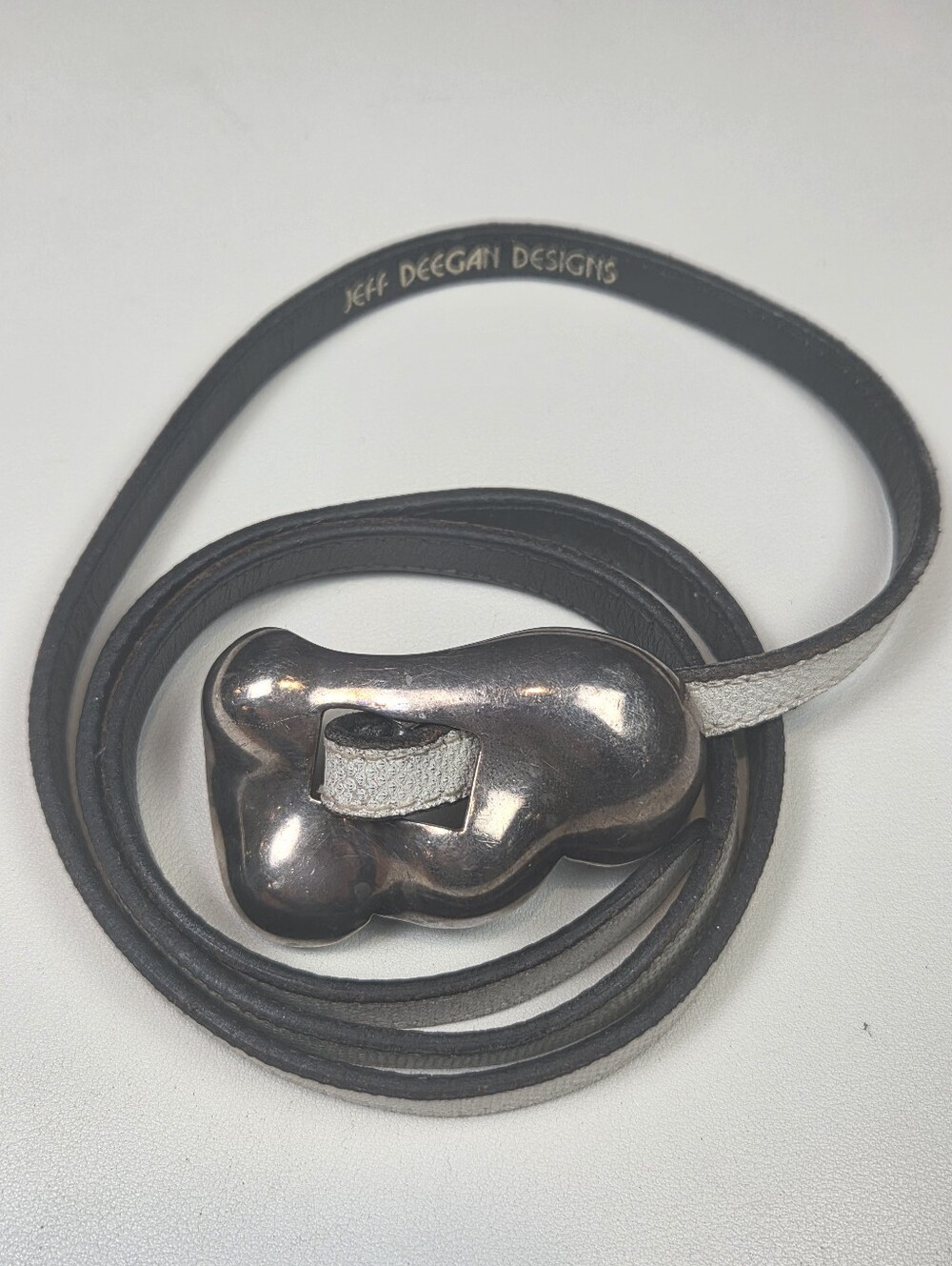 VTG JEFF DEEGAN DESIGNS Belt 42" Long Sterling Silver Abstract Biomorphic 1/2"